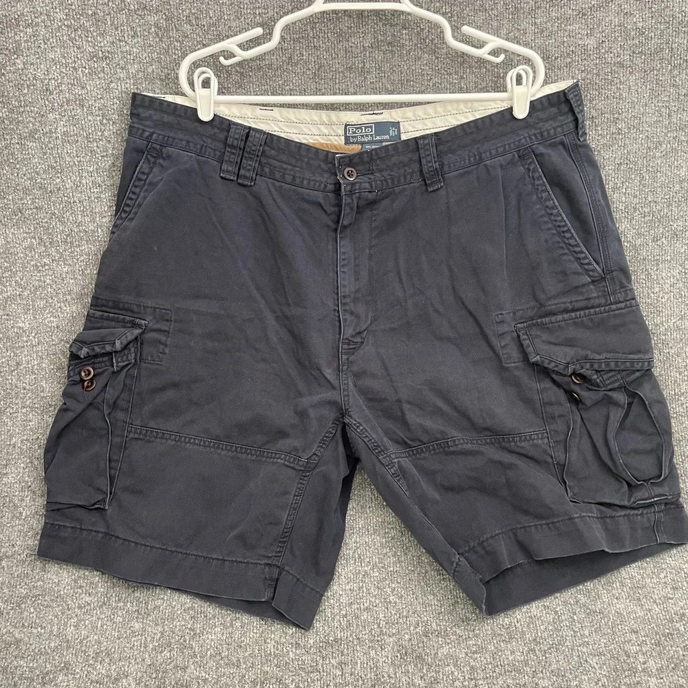 Polo Ralph Lauren Cargo Cotton Shorts Men's Sz 42 Navy Blue